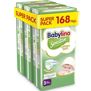 BABYLINO | Πάνες Sensitive Cotton Soft No3 168 Τεμάχια