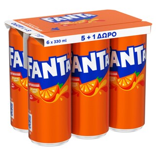 FANTA | Πορτοκαλάδα Κουτί 6x330ml 5+1 Δώρο