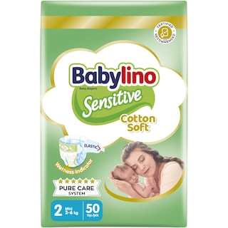 BABYLINO | Πάνες Μωρού Sensitive Cotton Soft Νο2 50 Τεμάχια