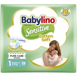 BABYLINO | Πάνες Μωρού Sensitive Cotton Soft No1 26 Τεμάχια