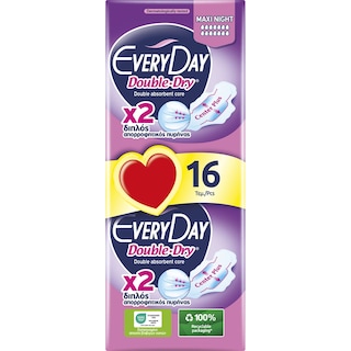 EVERY DAY | Sanitary Pads Double Dry Hyperdry Maxi Night 16 Pieces