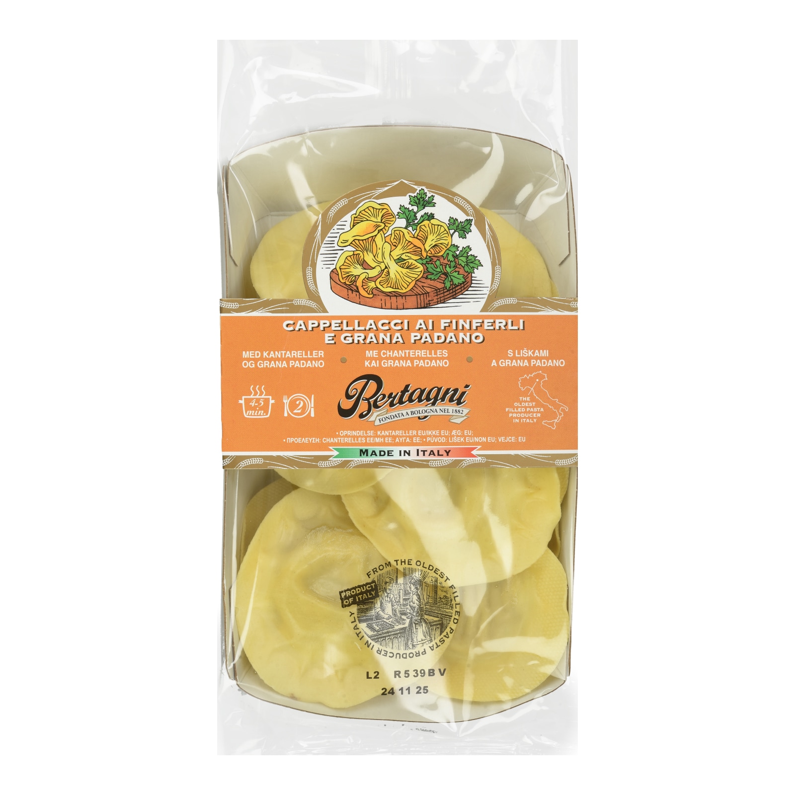 BERTAGNI Φρέσκα Ζυμαρικά Γεμιστά με Μανιτάρια Ricotta 250g