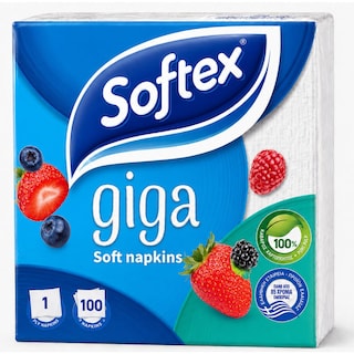 SOFTEX | Χαρτοπετσέτες Λευκές Giga 30x30cm 153g
