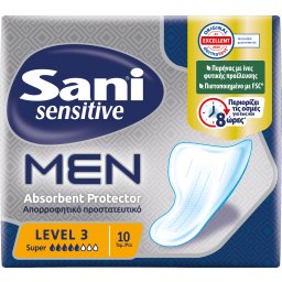 SANI | Επιθέματα Ακράτειας Sensitive Men Super 10 Τεμάχια