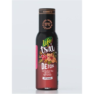 LIFE | TEA ΠΡΑΣΙΝΟ ΤΣΑΪ ΡΟΔΙ ΚΑΙ ΚΡΑΝΜΠΕΡΙ 500 ML