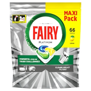 FAIRY | Κάψουλες Πλυντηρίου Πιάτων Platinum Lemon 66 Τεμάχια