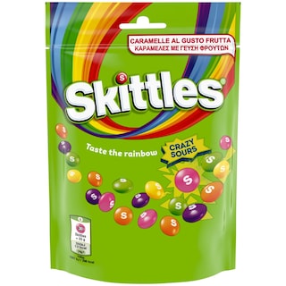 SKITTLES | Καραμέλες Φρούτων Crazy Sours 136g