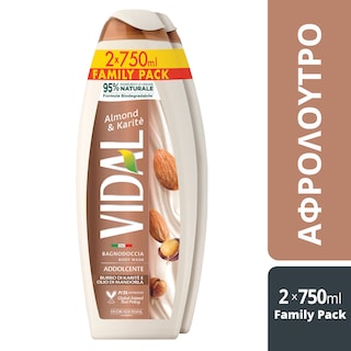 VIDAL | Αφρόλουτρο Almond Carite 2x750ml