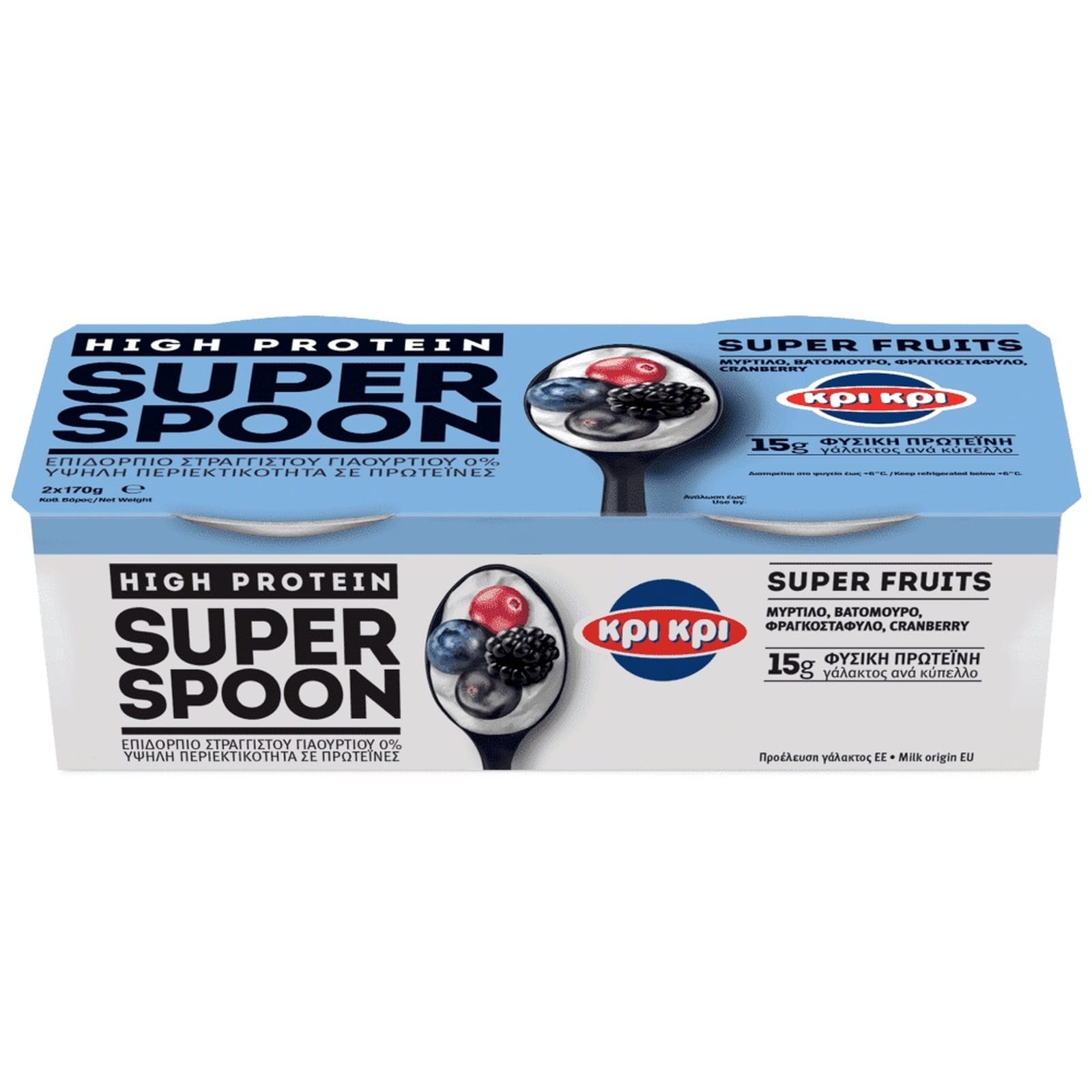 ΚΡΙ ΚΡΙ Επιδόρπιο Γιαουρτιού Super Spoon Blueberry 2x170g