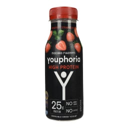 YOUPHORIA | Ρόφημα Γιαουρτιού High Protein Φράουλα 250ml