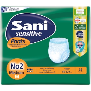 SANI | PANTS | Εσώρουχα Ακράτειας Sensitive Pants Medium No2 14 Τεμ.