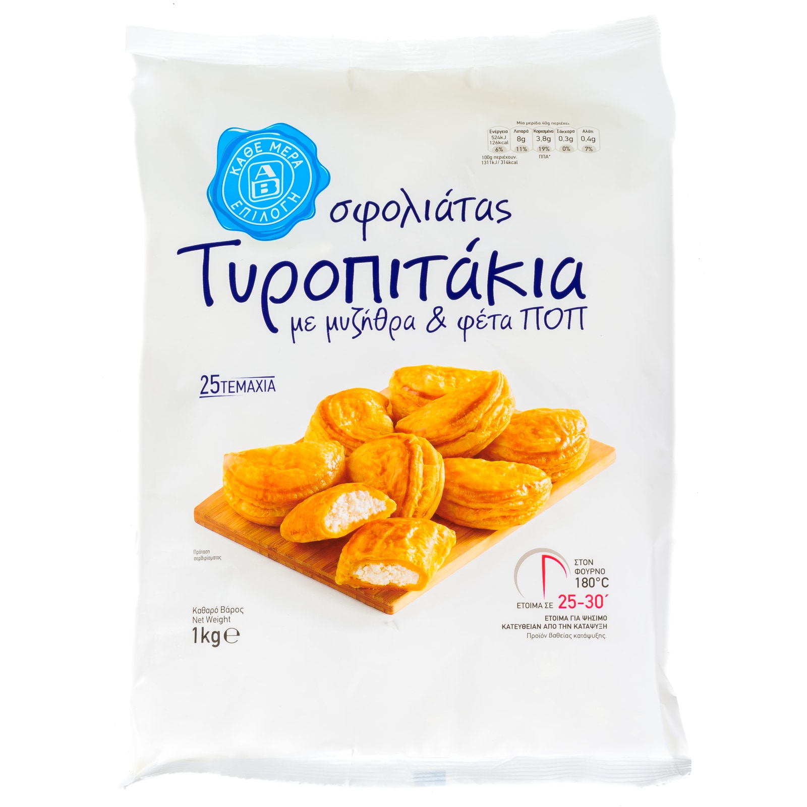 Τυροπιτάκια Σφολιάτας Μυζήθρα Φέτα 1kg