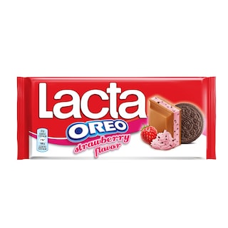 LACTA | Σοκολάτα Γάλακτος Μπισκότο Oreo Φράουλα 105gr
