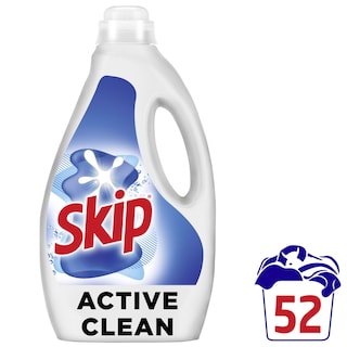 SKIP | Υγρό Πλυντηρίου Ρούχων Actice Clean 52 Μεζούρες
