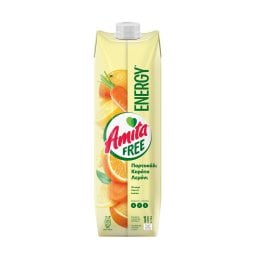 AMITA | Φρουτοποτό Energy Free Πορτοκάλι Καρότο Λεμόνι 1lt