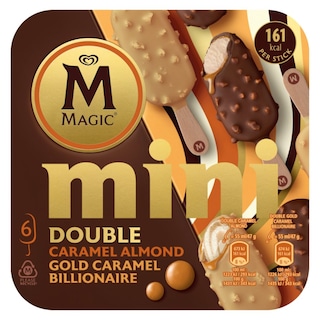 MAGIC | Παγωτό Ξυλάκι Mini Double Caramel Almond 6x47g