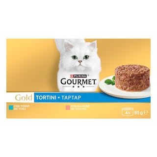 GOURMET | Γατοτροφή Gold Tartar Σολομός 4X85 gr