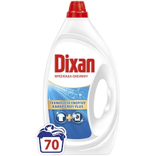 DIXAN | Yγρό Πλυντηρίου Ρούχων Φρεσκάδα Ωκεανού 70 Μεζούρες