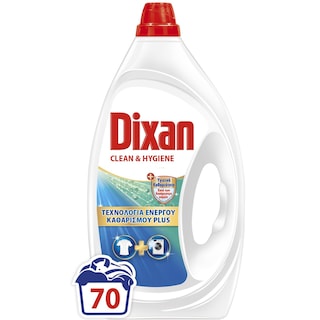 DIXAN | Yγρό Πλυντηρίου Ρούχων Clean & Hygiene 70 Μεζούρες