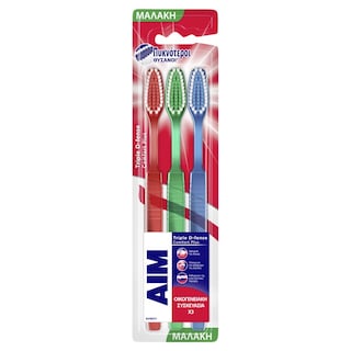 AIM | Οδοντόβουρτσα Comfort Plus Μαλακή 3 Τεμάχια
