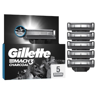 GILLETTE | Ανταλλακτικές Κεφαλές Mach3 Charcoal 5 Τεμάχια