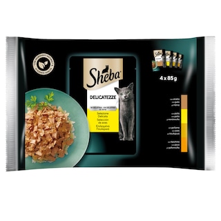SHEBA | Γατοτροφή Delicatezze Επιλεγμένα Πουλερικά 4x85g