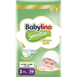 BABYLINO | Πάνες Sensitive Cotton Soft No3 56 Τεμάχια