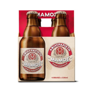 ΜΑΜΟΣ | Μπύρα Αφιλτράριστη Pilsener Retro Φιάλη 4x330ml