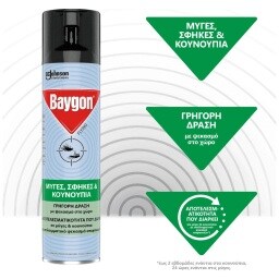 BAYGON | Εντομοκτόνο Flying Ιπτάμενα Έντομα 300ml