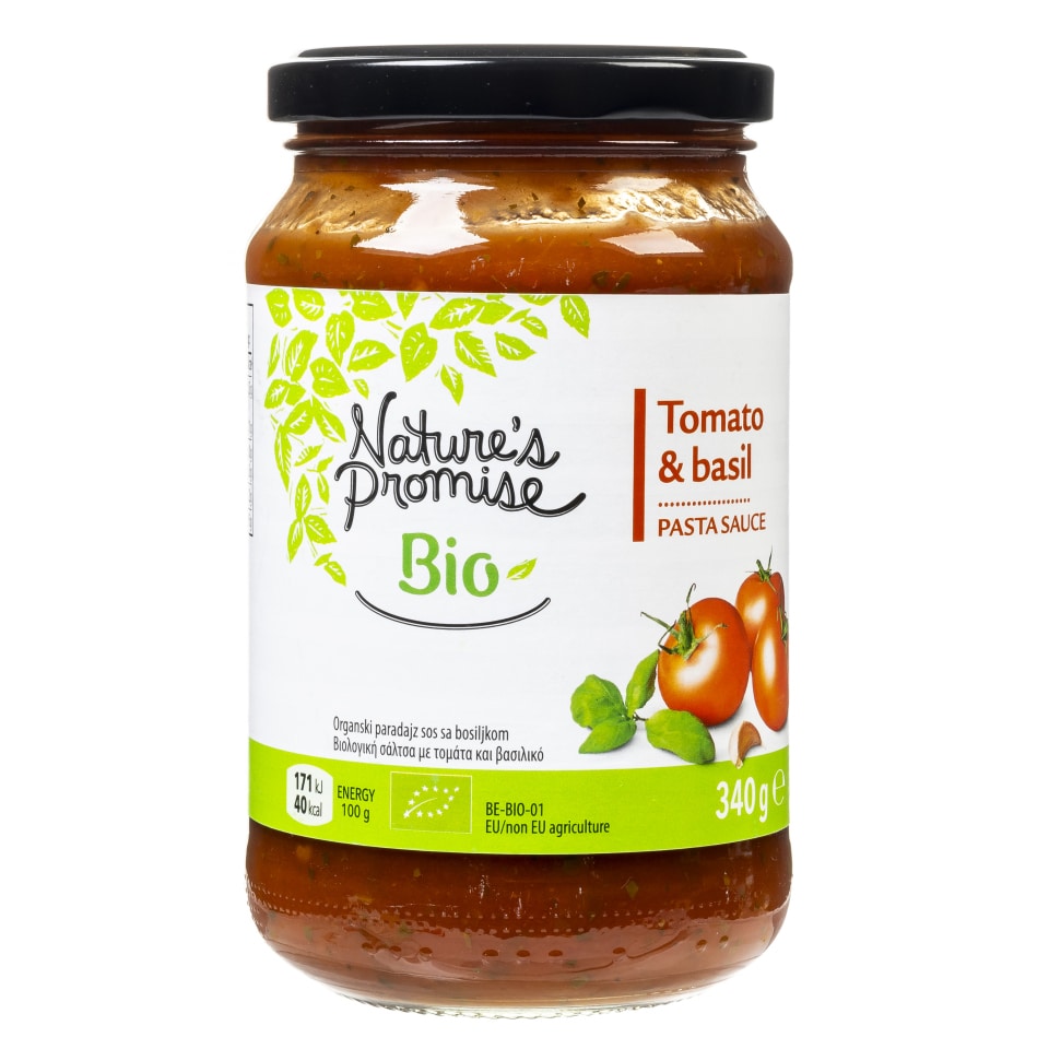 NATURES PROMISE BIO Σάλτσα Bio με Τομάτα και Βασιλικό 340g