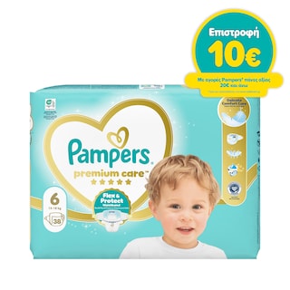 PAMPERS | Πάνες Μωρού Premium Care Νο6 38 Τεμάχια