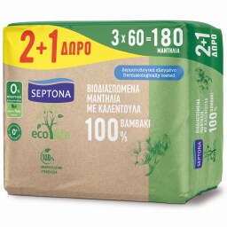 SEPTONA | Μωρομάντηλα Ecolife 60 Τεμάχια 2+1 Δώρο