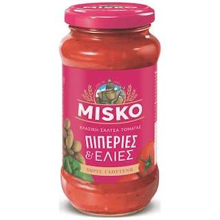 MISKO | Σάλτσα Τομάτας με Πιπεριές και Ελιές 500g