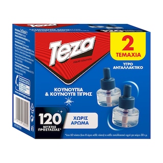 TEZA | Εντομοαπωθητικό Υγρό 120 Nύχτες Ανταλλακτικό 2x50ml
