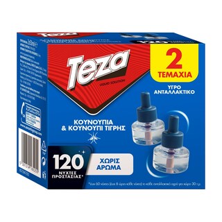 TEZA | Εντομοαπωθητικό Υγρό 120 Nύχτες Ανταλλακτικό 2x50ml