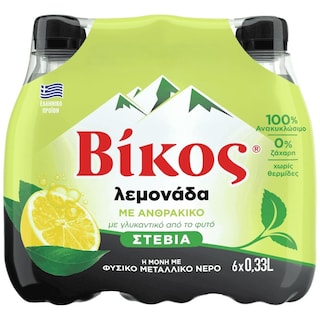 ΒΙΚΟΣ | Αναψυκτικό Λεμονάδα Stevia Φιάλη 6 X 330ml