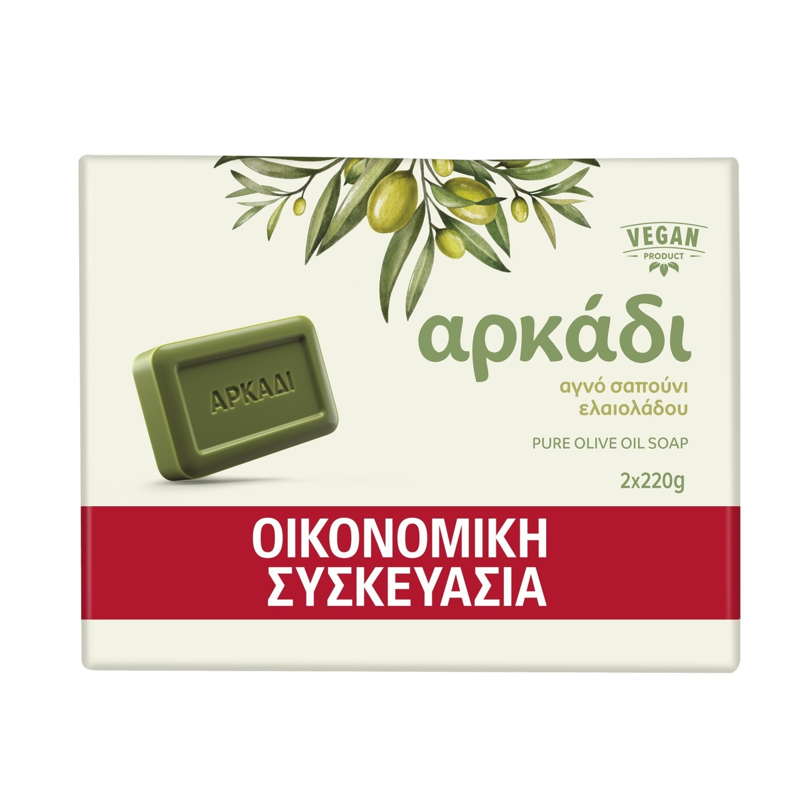 ΑΡΚΑΔΙ Σαπούνι Πράσινο 2x220g