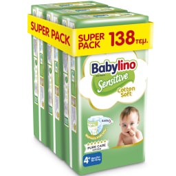 BABYLINO | Πάνες Sensitive Cotton Soft No4+ 138 Τεμάχια