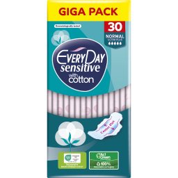 EVERY DAY | Σερβιέτες Sensitive Cotton Normal Ultra Plus 30 Τεμάχια