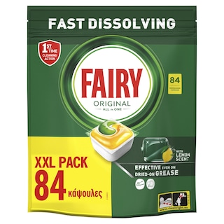 FAIRY | Κάψουλες Πλυντηρίου Πιάτων Original Lemon 84 Τεμάχια