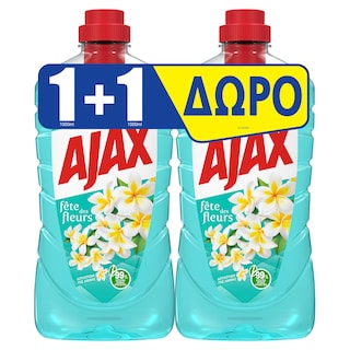 AJAX | Υγρό Καθαρισμού Fete Des Fleurs Λουλούδια Λίμνης 1lt 1+1 Δώρο