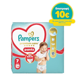 PAMPERS | Πάνες Βρακάκι Μωρού Premium Pants Νο7 27 Τεμάχια