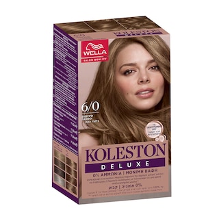 KOLESTON | Βαφή Μαλλιών 6/0 Σκούρο Ξανθό Deluxe Kit 1 Τεμάχιο