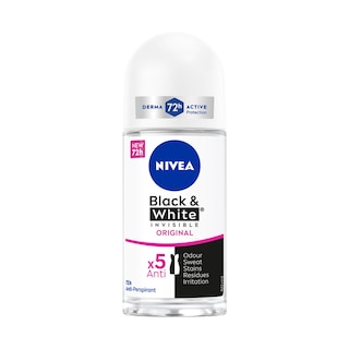 NIVEA | Deodorant Roll On Black & White Invisible 50ml