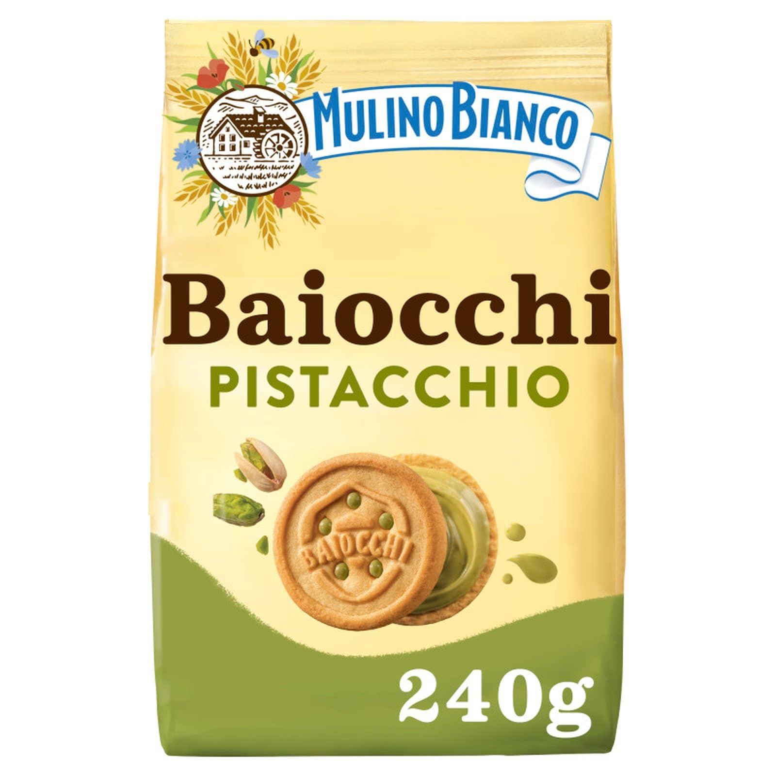 Μπισκότα Γεμιστά Mulino Bianco Baiocchi Φιστίκι 240g