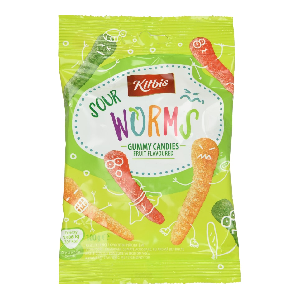 KITBIS Ζελεδάκια Sour Worms Γεύση Φρούτων 100g