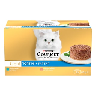GOURMET | Γατοτροφή Gold Tartar Σολομός 4X85 gr