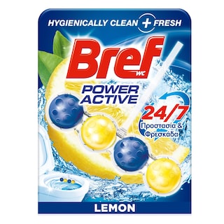 BREF | POWER ACTIVE | TOILET FRESHNER LEMON 50GR