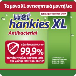 WET HANKIES | Αντιβακτηριδιακά Μαντηλάκια Λεμόνι XL 4x15 Τεμάχια