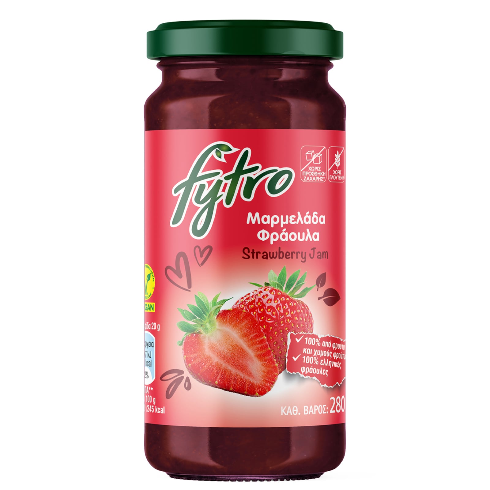 FYTRO Μαρμελάδα Φράουλα Vegan 280g
